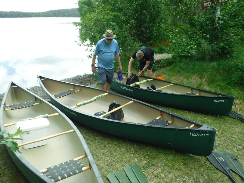 Getting the canoes ready