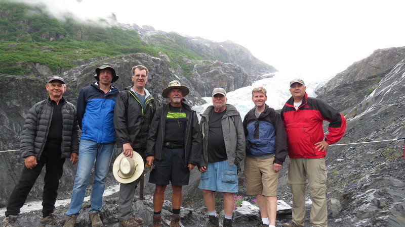 We stand in
                front of Exit Glacier