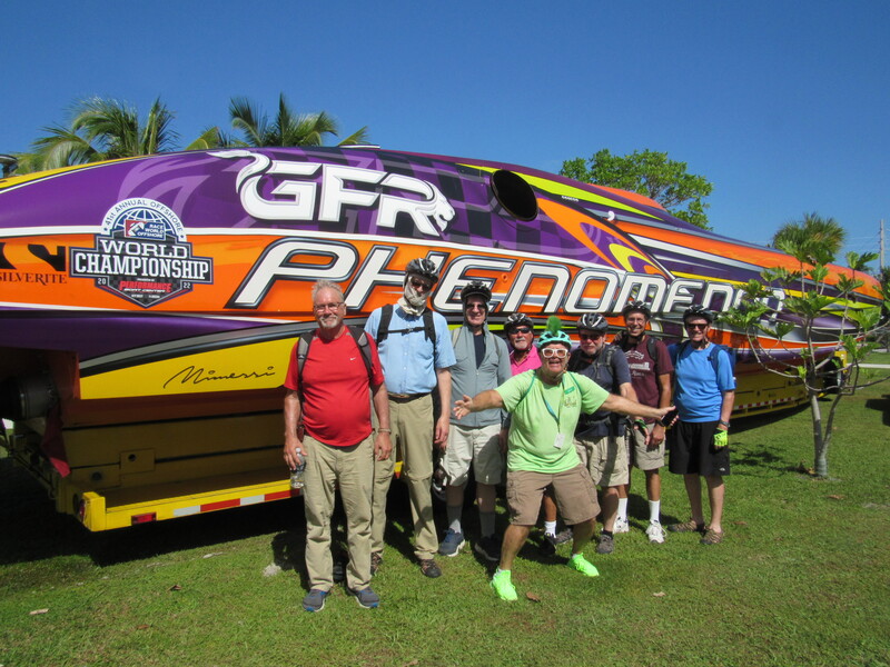 With Bruce in front of a racing boat