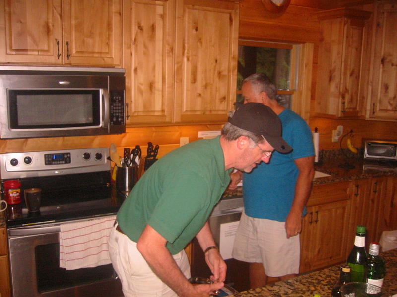 Cleaning the
                kitchen before we depart